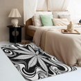 thumbnail image 3 of Weed Rugs for Living Room Bedroom - Trippy Rug 4x6 - Black and White Carpet for Home Decor - Washable Non Slip Patterned Indoor Large Area Rug - Soft & Low Pile (ZN&670), 3 of 7