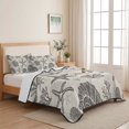 thumbnail image 5 of Quilts Twin XL Size, Grey Coastal Summer Soft Comforter Bedding Set for Bed, Coral Shell Starfish Nautical Beige Lightweight Quilted Bedspread with Pillow Cover(2 Pieces) for All Season, 68x98 Inch, 5 of 9