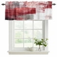thumbnail image 2 of Red Grey Oil Painting Valances for Windows, Decorative Rod Pocket Window Valance Curtains, Abstract Modern Street Smear Art Short Curtain Drapes for Kitchen/Living Room, 2 Panels, 42" W x 18" L, 2 of 8