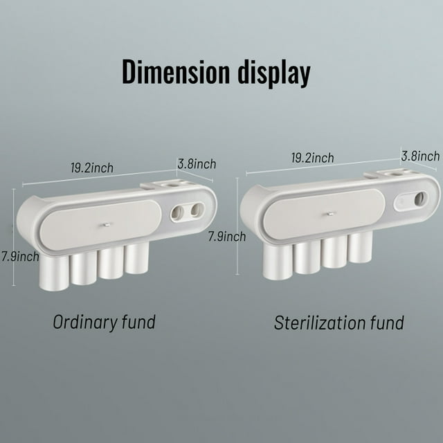 pitrice Electric Toothbrush Holder Rechargeable Bathroom Wall Mounted Toothpaste Squeezer Dispenser Detachable Washable Rack Shelf Type 1 Gray White