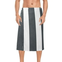 Mens Shower Wrap Adjustable Bath Wrap Towel Body Towels for Gym Shower Sauna Spa Dark Gray and White Striped 60x28