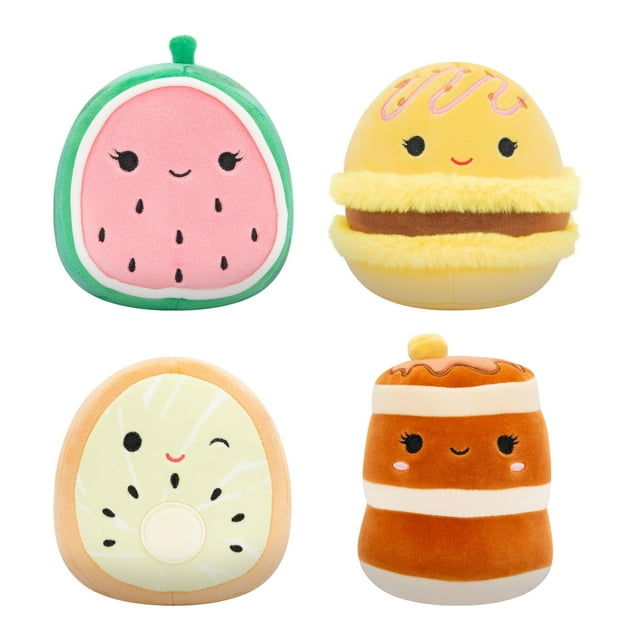 Juguete de peluche Squishmallows Original, 13 cm, comida, paquete de 4 unidades
