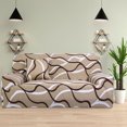 thumbnail image 2 of REGALWOVEN Stretch Spandex Sofa Cover 3 Seat Line Print Couch Slipcover Brown, 2 of 8