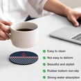 thumbnail image 3 of Navy Blue Morocco Coasters Set of 4, Absorbent Coasters for Drinks, Red Ocean Nautical Anchor Stripe Coaster for Desk Coffee Table Protection, Home Decor House Warming Gifts 4", 3 of 8