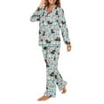thumbnail image 3 of FOR U DESIGNS Flower Dachshund Pajama Sets for Women 2 Piece Button Down Long Sleeve Pants and V-neck Tops Size 2XL Button Up Night Shirts for Women Sleepwear Pj, 3 of 7