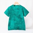 thumbnail image 2 of NIEWTR Kids Summer Batik Printed T-Shirts Quick Drying Short Sleeve Casual Tops for Boys Girls(Green,5-6 Years), 2 of 5