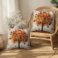thumbnail image 4 of Fall Tree Pillow Covers 18x18 Set of 2 Vintage Rustic Autumn Maple Leaves Holiday Throw Pillow Covers Cotton Linen Cushion Cases for Farmhouse Living Room Decor, 4 of 6