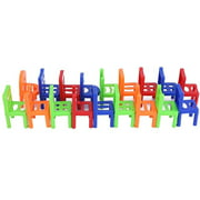Kid Chair Toy,18pcs/ Set Mini Stacking Plastic Chair Toy Learning Intelligent Toys for Kid,Mini Chair Toy