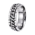 thumbnail image 1 of Anillo HUOGUO Fashion Sand Blast Spins, correa de acero inoxidable, 1 of 1