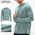 thumbnail image 2 of Men UPF 50+ Sun Protection Fishing Shirt Long Sleeve Hoodie Lightweight Thin Rash Guard Swim Shirt Outdoor Workout Hiking, 2 of 7