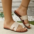 thumbnail image 5 of Censtreet Women's Flat Sandals Fashion Slides With Soft Leather Slippers for Summer, 5 of 8