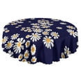 thumbnail image 5 of Round Tablecloth Floral Print Daisy 60 Inch Table Cover Wrinkle Free Dining Kitchen, 5 of 5