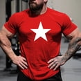 thumbnail image 4 of TSADFHJI Débardeurs d'Entraînement pour Hommes Automne T-Shirt à Manches Courtes Col Rond Imprimé Étoile Mode Simple m, 4 of 4