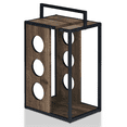 thumbnail image 3 of Furniture of America Mayfield 11.41"Width Wood 3-Bottle Wine Rack with Handle, Reclaimed Oak, 3 of 7