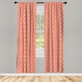 thumbnail image 3 of Ambesonne Art Deco Curtains, Lacy Floral Pattern, Pair of 28"x84", Vermilion and White, 3 of 5