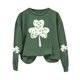 thumbnail image 1 of Gibobby Sudadera sin capucha y ocio Sudadera para correr de manga larga con cuello redondo y estampado gráfico de cuatro verde del día de San Patricio informal a la moda para (Gris, XXL), 1 of 4