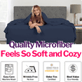 thumbnail image 5 of DeaLuxe Bedding 16” California King Extra Deep Pocket Sheet - Hotel Luxury Extra Soft Cooling Bed Sheet - 4 piece Bed Sheet Set - Perfectly Fit 14”-18” Inch Mattress - Navy Dark Blue, 5 of 8