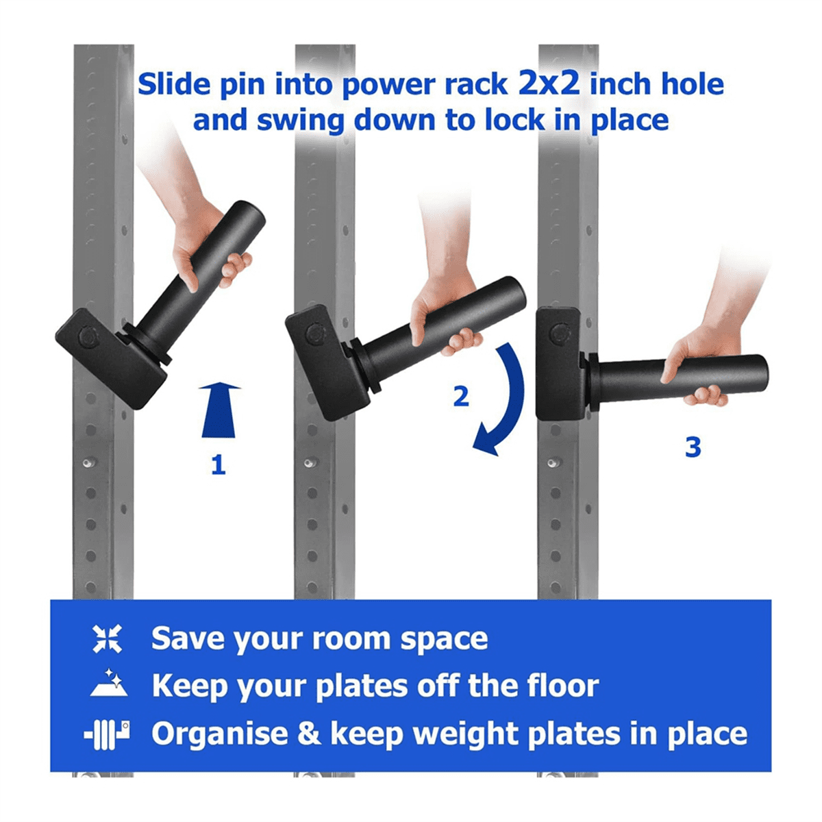 Weight Plate Holder for 2x2 Inch Power Rack ,Power Rack Attachment for Weight Plates ,Weight Storage Rack for Power Rack