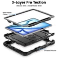 thumbnail image 4 of XYX for iPad Pro 11 inch (2022/2021/2020/2018) Case, 3in1 Heavy Duty Shockproof Tablet Case with Stand, Shoulder Strap, Black, 4 of 7