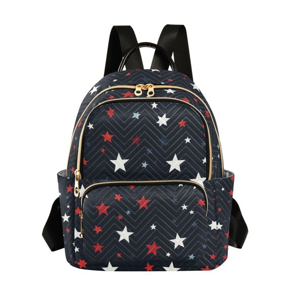 FORMRS Mini Backpack Purse for Women Travel Daypack Casual Shoulder Bag, Blue Stars Pattern