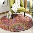 thumbnail image 2 of Indian Handwoven Braided Multi Color Cotton with Natural Jute Round Rugs , Floor Decor Rugs Size 8 x 8 Feet Round ( 240 cm x 240 cm), 2 of 3