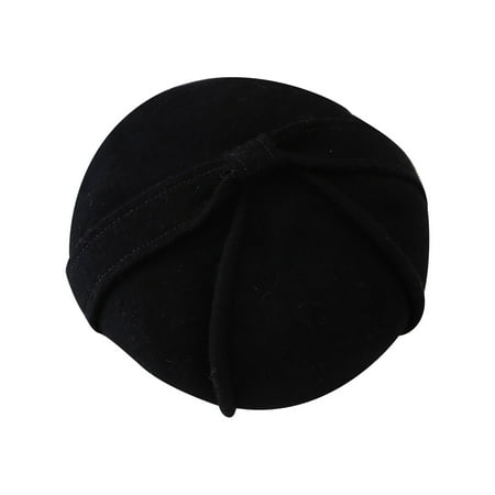 

Dadaria Fedora Hats for Women Fashion Casual Wool Literature And Art Ray Hat Folded Big Bow Solid Color Hat Black M Women