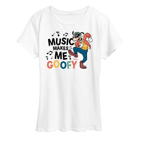 Disney - Mickey & Friends - Music Makes Me Goofy - Dancing - Women's Short Sleeve Graphic T-Shirt