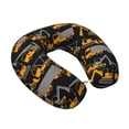 thumbnail image 2 of Xecao Yellow Excavator Print Memory Foam Cervical Neck Pillow Versatile U-Shaped Pillows for Home,Office,Camping,Travelling,Soft Washable Cover, 2 of 8