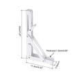 thumbnail image 2 of Uxcell 2 Pcs Folding Shelf Brackets, 8 Inch Iron Collapsible Shelf Bracket, L Shelf Bracket Home Decor, White, 2 of 6