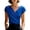 P746 Blue, variant on Tfken Tshirts For Women Short Sleeve Summer V-Neck Tees Tops Slim Fit Casual T-Shirts Ladies Classic Clothes Outdoor Size L Black