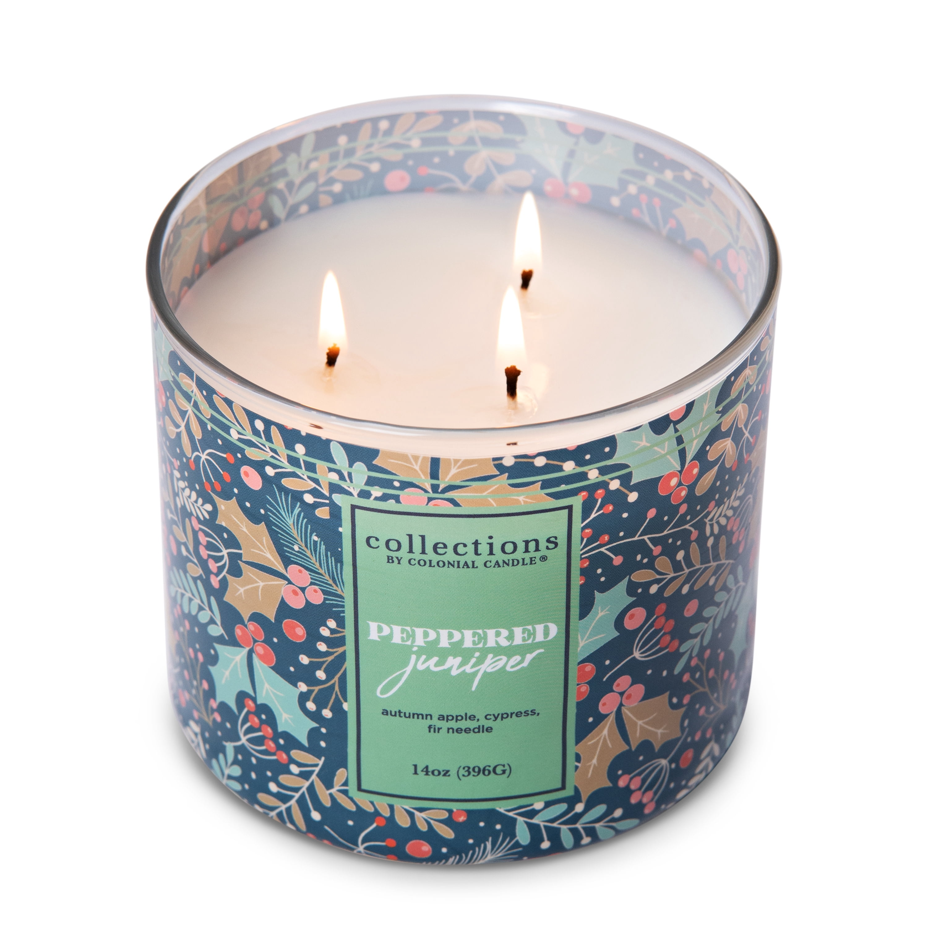 Deco Collection by Colonial Candle, Peppered Juniper Scented Jar Candle, 3-Wick Scented Jar Candle with Woody Fragrance and Premium Lead-Free Cotton Wick, 14 oz - Up To 60 Hours Burn