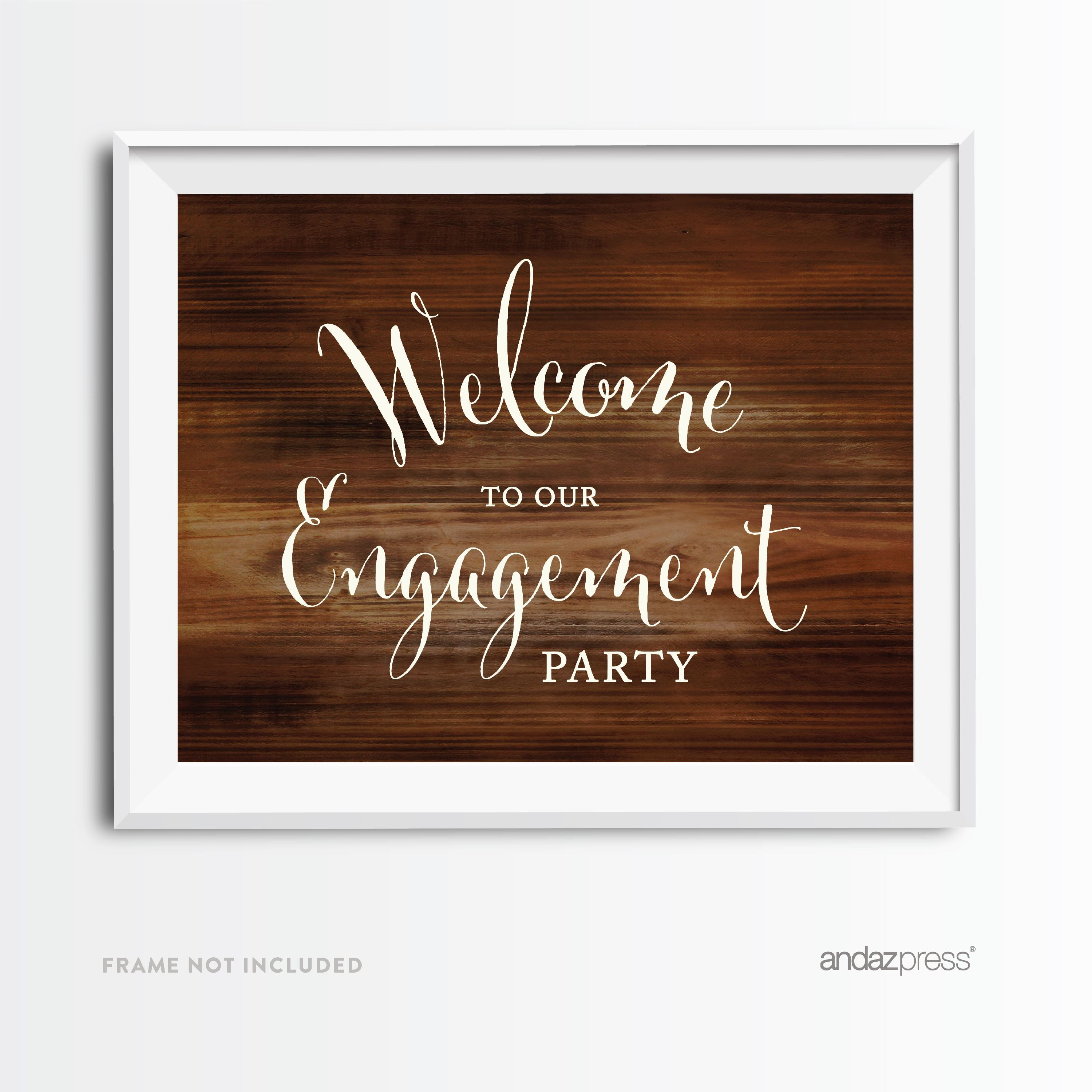 Welcome To Our Engagement Party Rustic Wood Wedding Party Signs Walmart Com Walmart Com