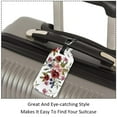 thumbnail image 3 of Square 2Pack PU Leather Flower Cruise Luggage Tag with Privacy Cover and Name ID Tag for Travel Handbags Backpacks Luggage Tags, 3 of 6