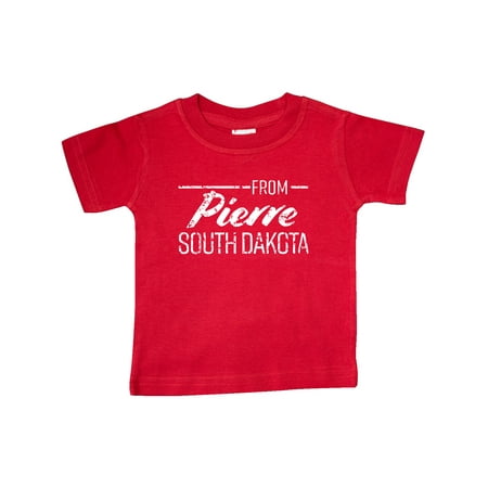 

Inktastic From Pierre South Dakota in White Distressed Text Gift Baby Boy or Baby Girl T-Shirt