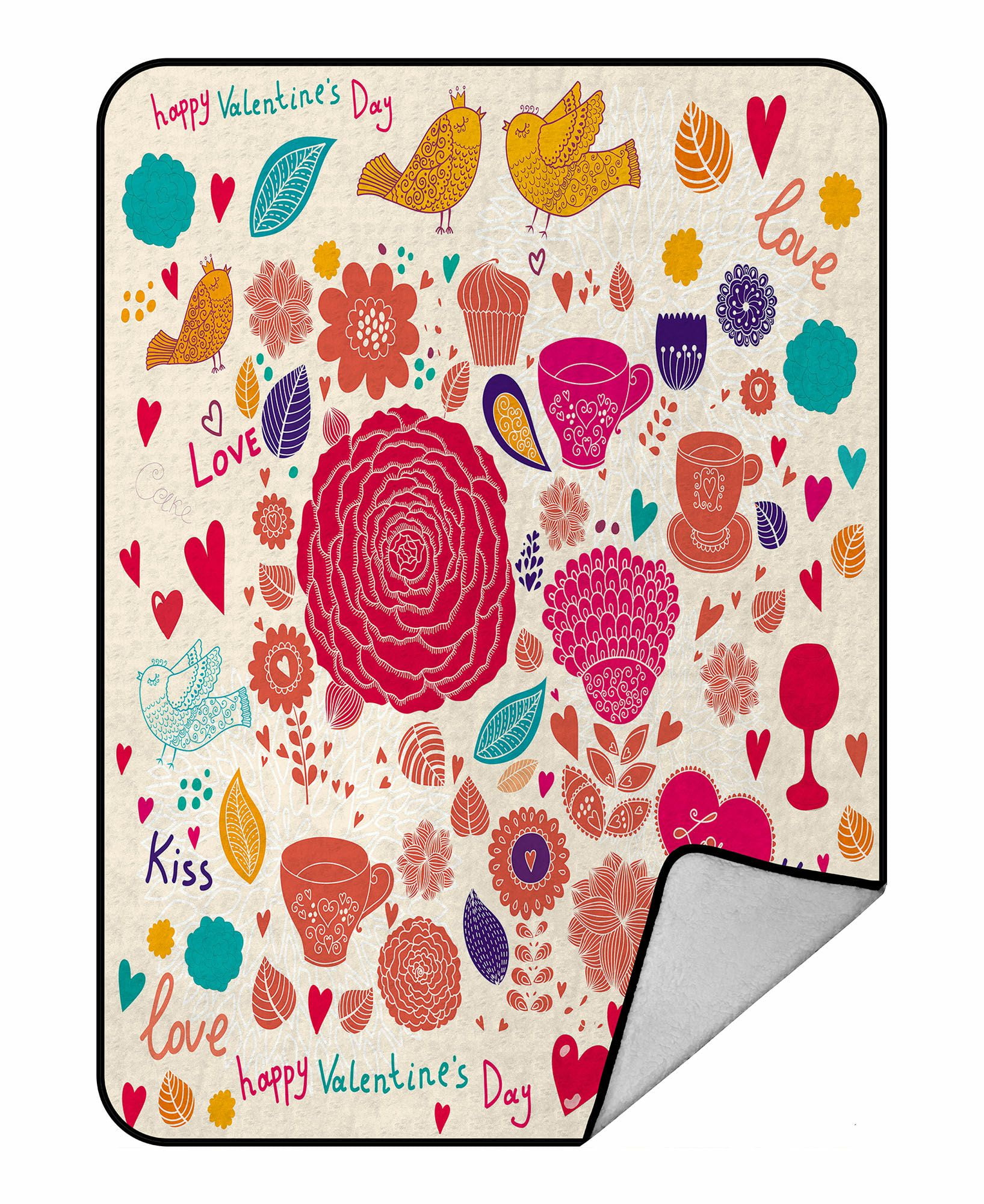 ABPHQTO Valentine Fleece Blanket Fleece Back Throw Blanket 58x80 inch