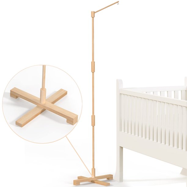 Colgador de madera FEISIKE con brazo móvil para cuna de bebé