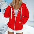 thumbnail image 4 of Gibobby Womens Zip Up Hoodies Oversized Long Sleeve Sweatshirts Fall Fashion Jackets Winter Clothes with Pockets(XL,Red), 4 of 5