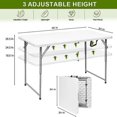 Folding Camping Table, 4ft Portable Folding Table Picnic Table, Height