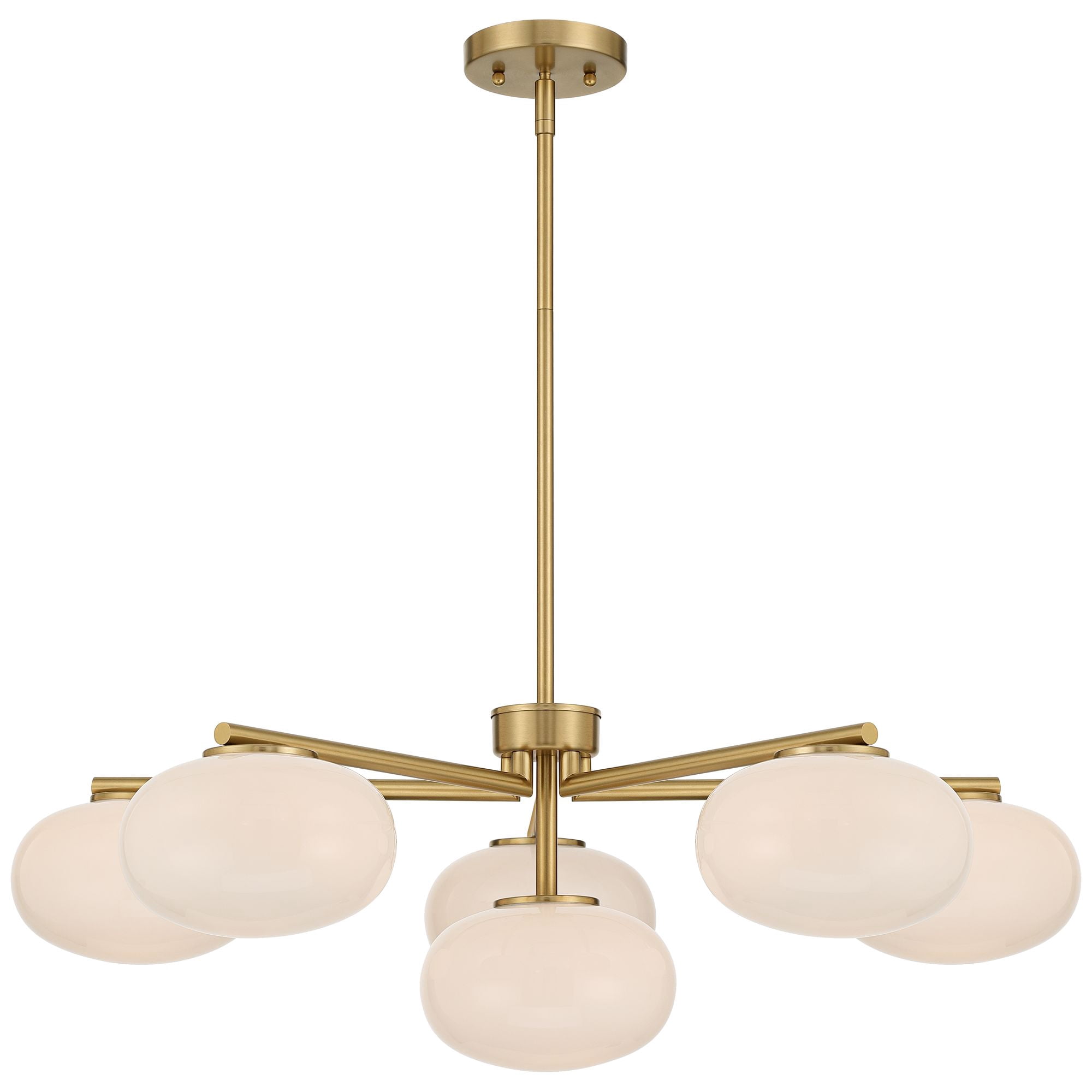 Possini Euro Design Possini Euro Damian 32" Wide Antique Brass and Opal 6-Light Chandelier