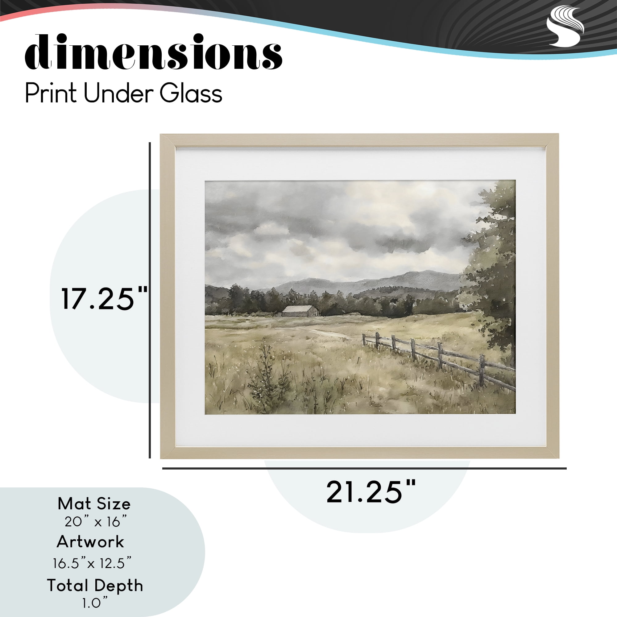 Stupell Industries Muted Valley Cottage Birch Framed Print Under Glass, design by Riley B
