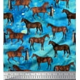 thumbnail image 1 of Soimoi Rayon Fabric Men & Horse Animal Print Fabric by Yard 56 Inch Wide, 1 of 3