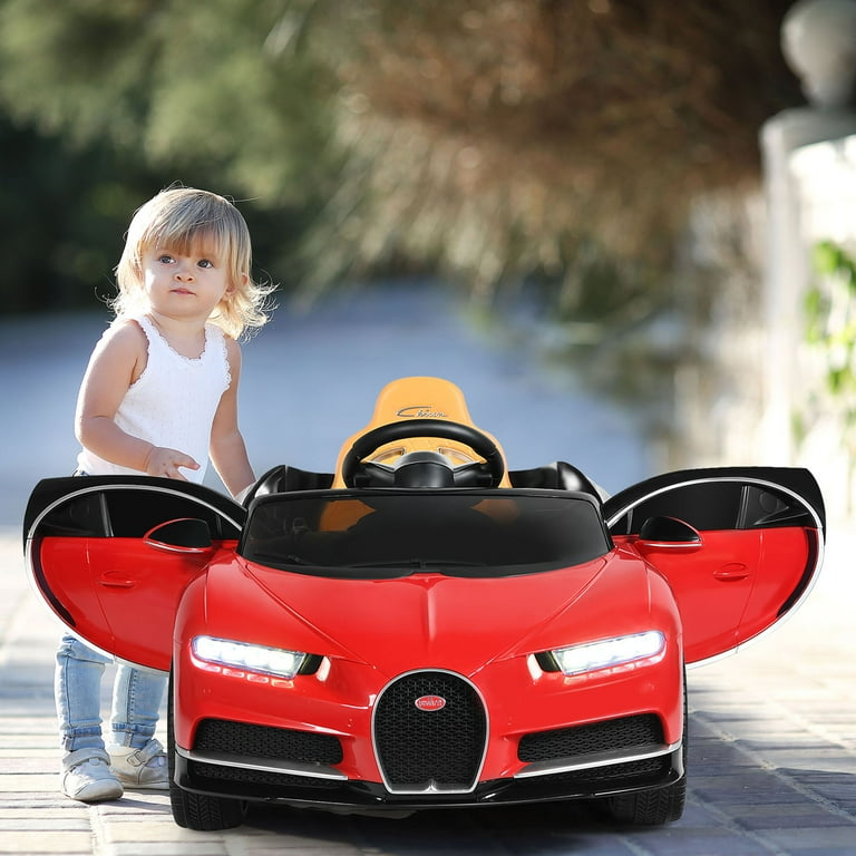 Gymax 12V Kids Ride On Car Licensed Bugatti Electric Car w Remote Control Red