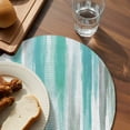 thumbnail image 3 of Turquoise Gray Round 13 Inch Placemats Set of 4, Farmhouse Abstract Gradient Aesthetic HeatResistant Non Slip Place Mats for Dining Table, Wipeable Braided Kitchen Table Mats for Housewarming, 3 of 9