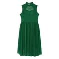 thumbnail image 6 of Miaeowve Kids Girls Rhinestone Sleeveless Lyrical Modern Ballet Leotard Dance Dress High-Low Hem Green 14, 6 of 7