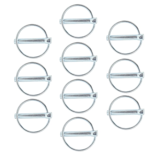 10 clips de anillo de pasador de acero al carbono, clips de anillo anulares, pasador de bloqueo de conexión de abrazadera para bicicletas, camiones, barcos, remolques, tractores, 8 mm x 45 mm