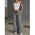 thumbnail image 4 of Womens High-Waisted Wide-Leg Y2k Jeans Fashion Casual Pants with Bow Embroidered Pockets,XL, 4 of 7