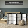 thumbnail image 2 of Red Lantern 3 ft. Short Double Cross Shoji Screen - Black - 4 Panels, 2 of 6