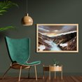 thumbnail image 2 of Yellowstone Wall Art with Frame, Canyon in Yellowstone Dramatic Sky Dark Clouds Setting Sun Landscape Scenic Photo, Printed Fabric Poster for Bathroom Living Room, 35" x 23", Brown, by Ambesonne, 2 of 2