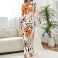 thumbnail image 2 of Women's Floral Print Button Pajamas 2-Set, Long sleeves Top and Pants with Pockets, Comfortable Loose Fit Sleepwear for Women, Feminine Summer and Autumn Loungewear, 2 of 7