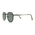 thumbnail image 6 of Double Rim Octagonal Classical Metal Rim Rectangular Hipster Sunglasses Gunmetal Green - Green, 6 of 7